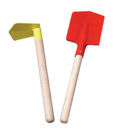 Children rake and spade